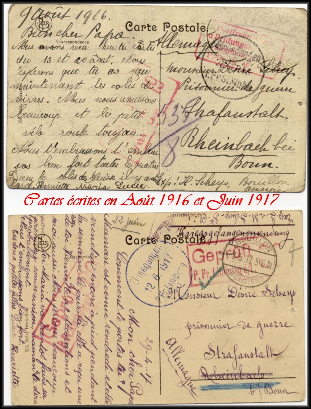 site 018 cartes écrite en 1916 et 1917