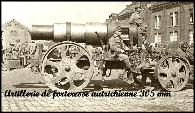 site 1914 Sept à bruxelles bataillon n°8 div 1 autrichien ,mortier 305 mm