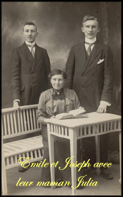 site Julia Body épouse de Jules Goffin avec ses 2 fils décédé en 1918 & 1919