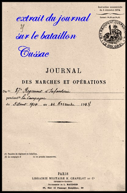 site extrait bataillon page 01 87ème rég inf fran  journal opérat titre