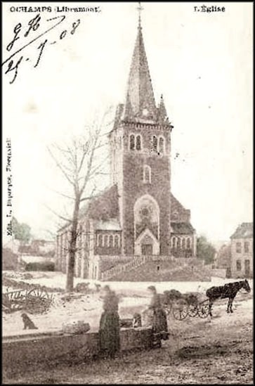site ochamps devant l'église 1908