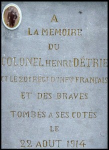 site a la mémoire du colonel henri detrie et le 20ème rég d'inf français tombés à ses côtés le 22aout 1914 photo N°2