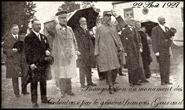 site 00 rossignol 22 août 1927 général Gouraud pour l'inauguration du monument des coloniaux