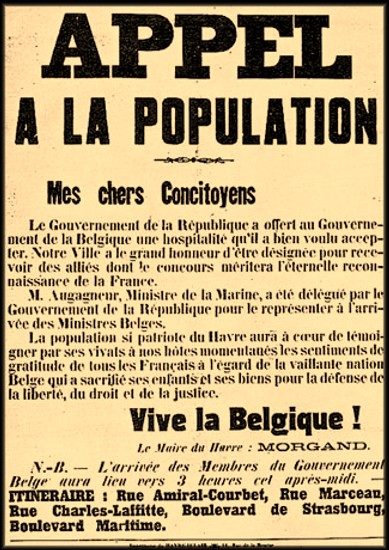 site appel à la population française pour arrivée belge