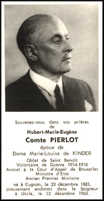 site comte pierlot 1883-1963 1er ministre