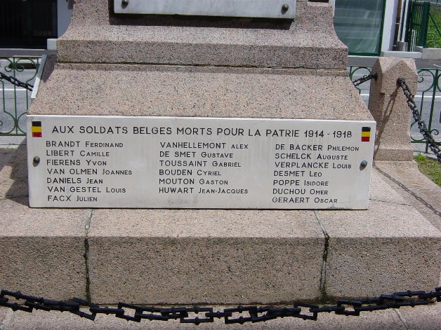 site faverges, aux soldats belges