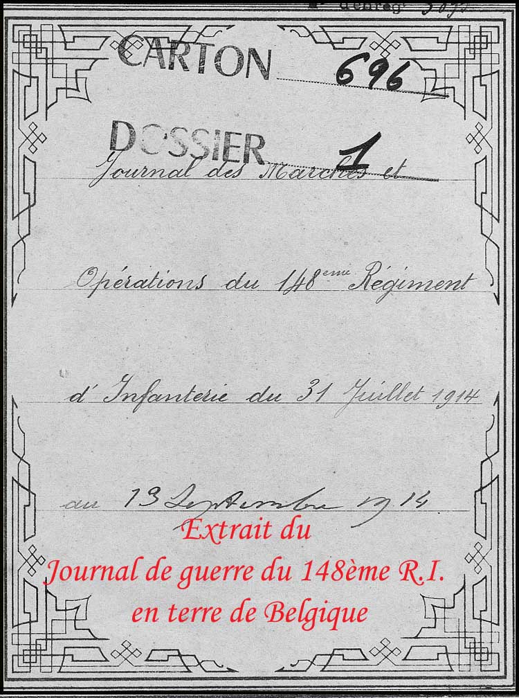 site so fr 148ème ri journal opérations  Aout 1914 02 copie