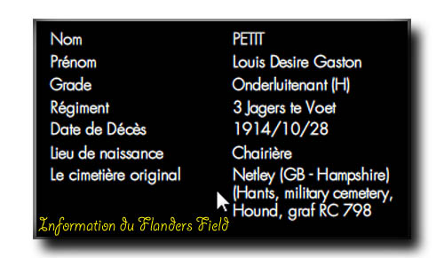 site so be Gaston Petit Flanders Fields
