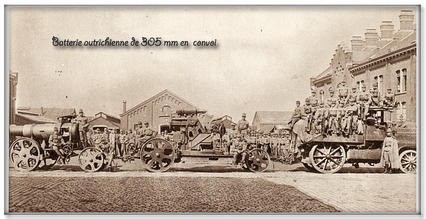 site so de 1914 Sept  batterie complète motorisée autrichienne à Bruxelles ,utilisée à namur