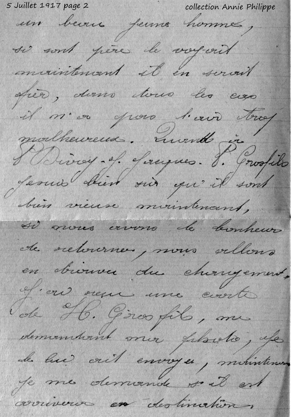 1917 07 05 PAGE 02 lettre de Félix à ses amis