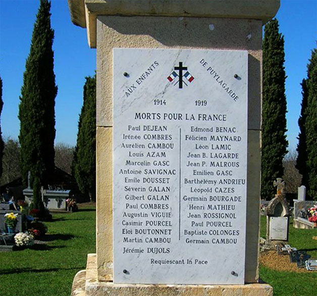 len monument aux morts de DUJOLS à Puylagarde copie