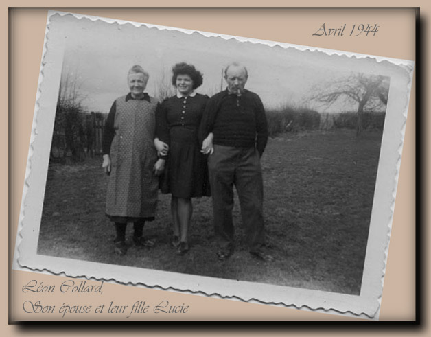 site to be Avril 1944 Lucie Collard avec ses parents Léon Collard & son épouse (Mary) copie