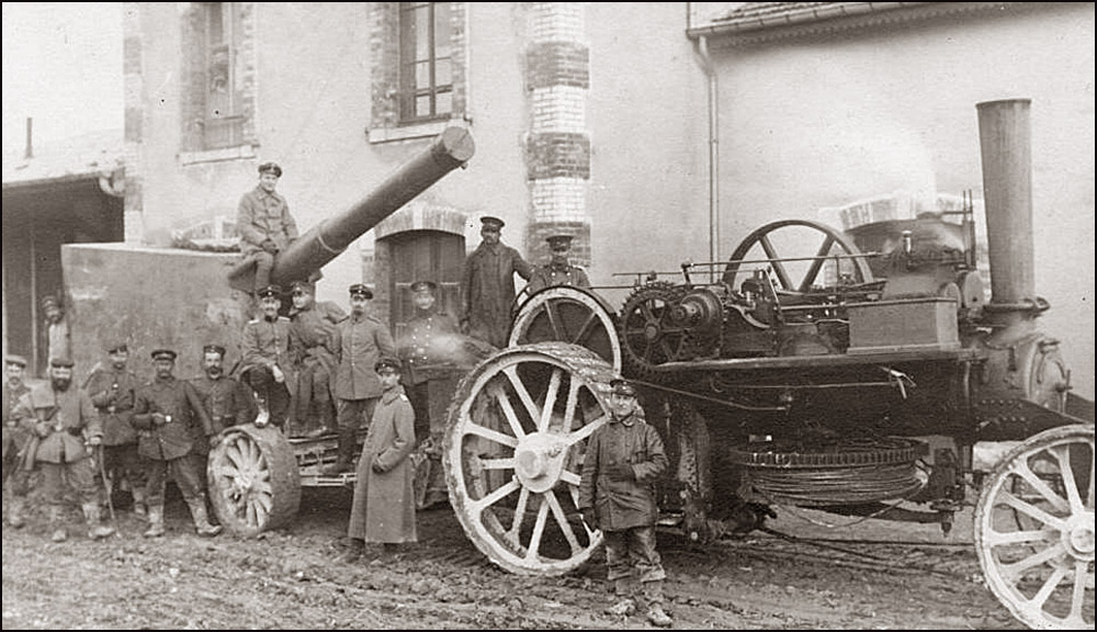site to de canon allemand tiré par tracteur vapeur