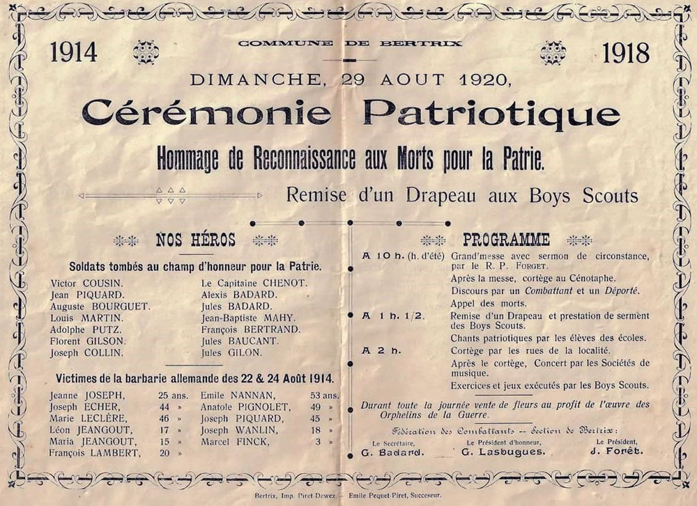 cérémonie patriotique 1920 mibb corr