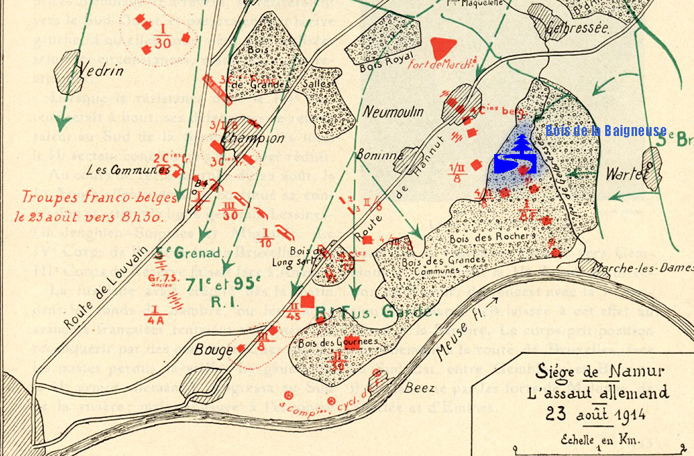 asu plan du siège de Namur 23 aout 1914
