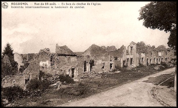 Le 22 août 1914 : Le Combat pour Rossignol .                                                                                                Site-rossignol-en-face-%C3%A9glise