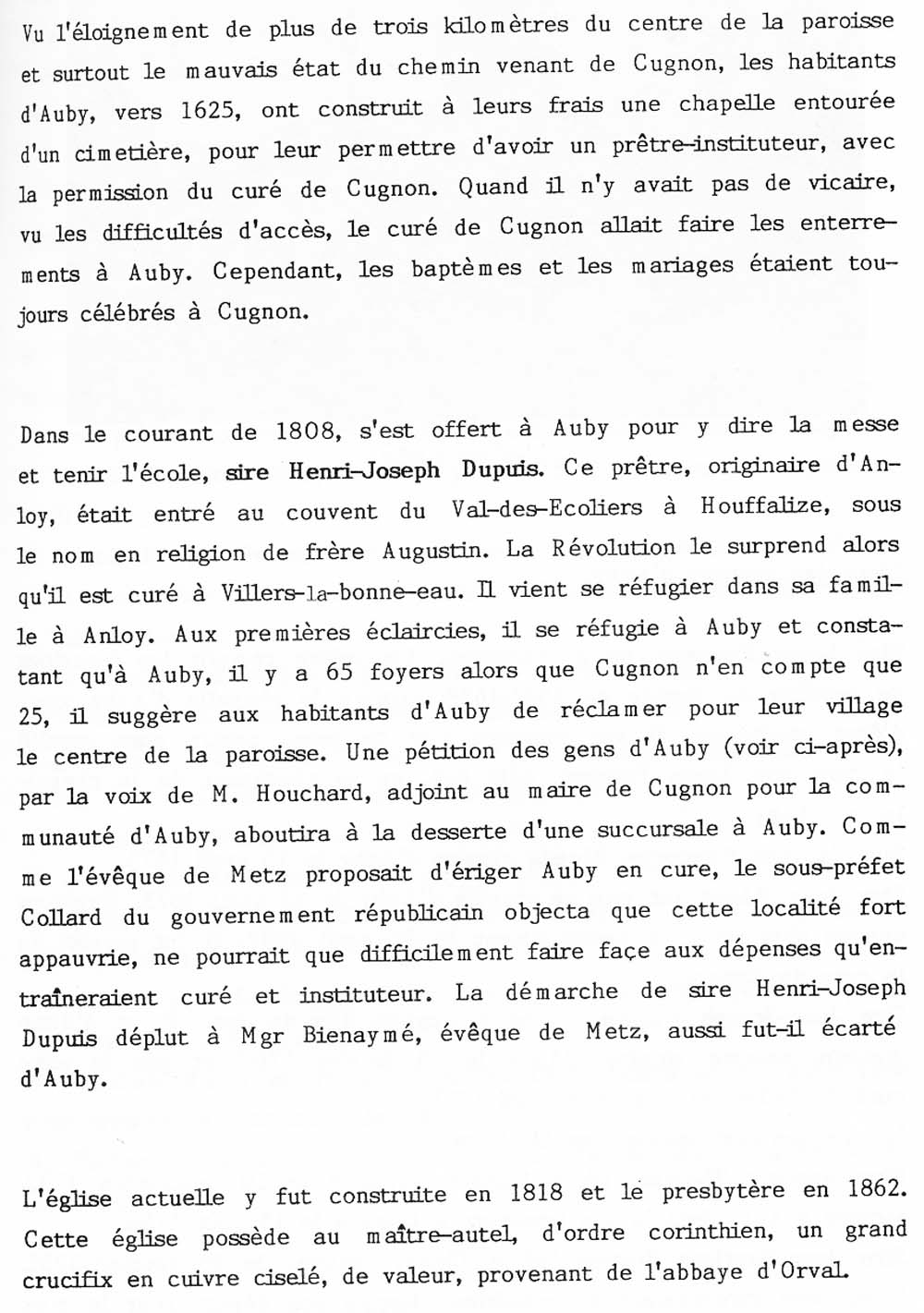 information ancienne chapelle 